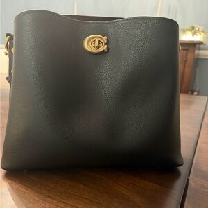 Coach Black Crossbody Bag with Gold Accents